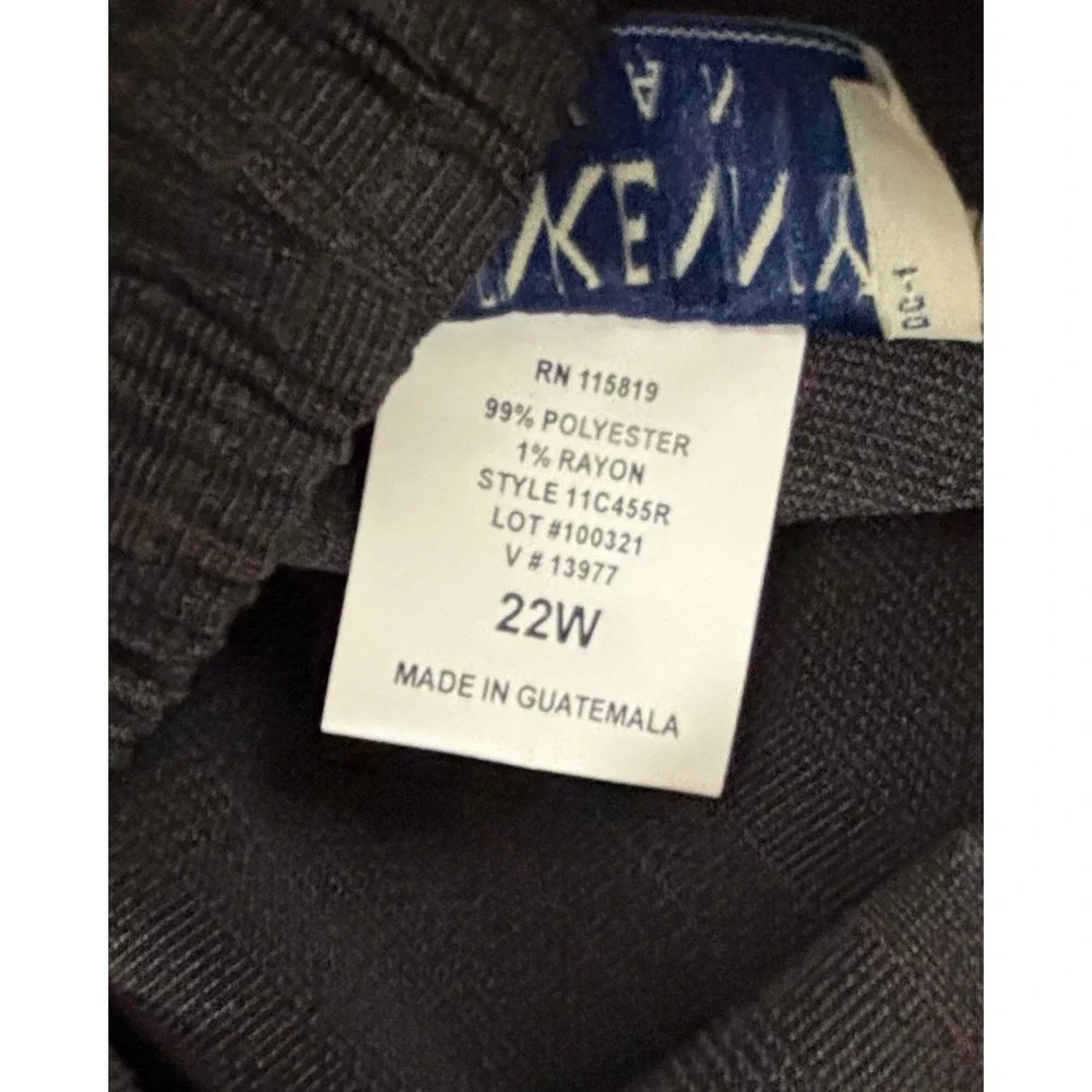 Vtg Donnkenny Woman Size 22W Choco Turq Plaid Striped Dress Slacks Elastic NWT - Picture 8 of 9